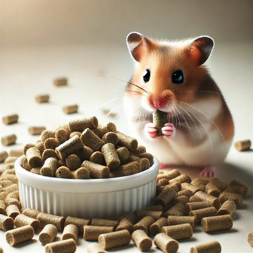 hamster eating Hamster Pellets