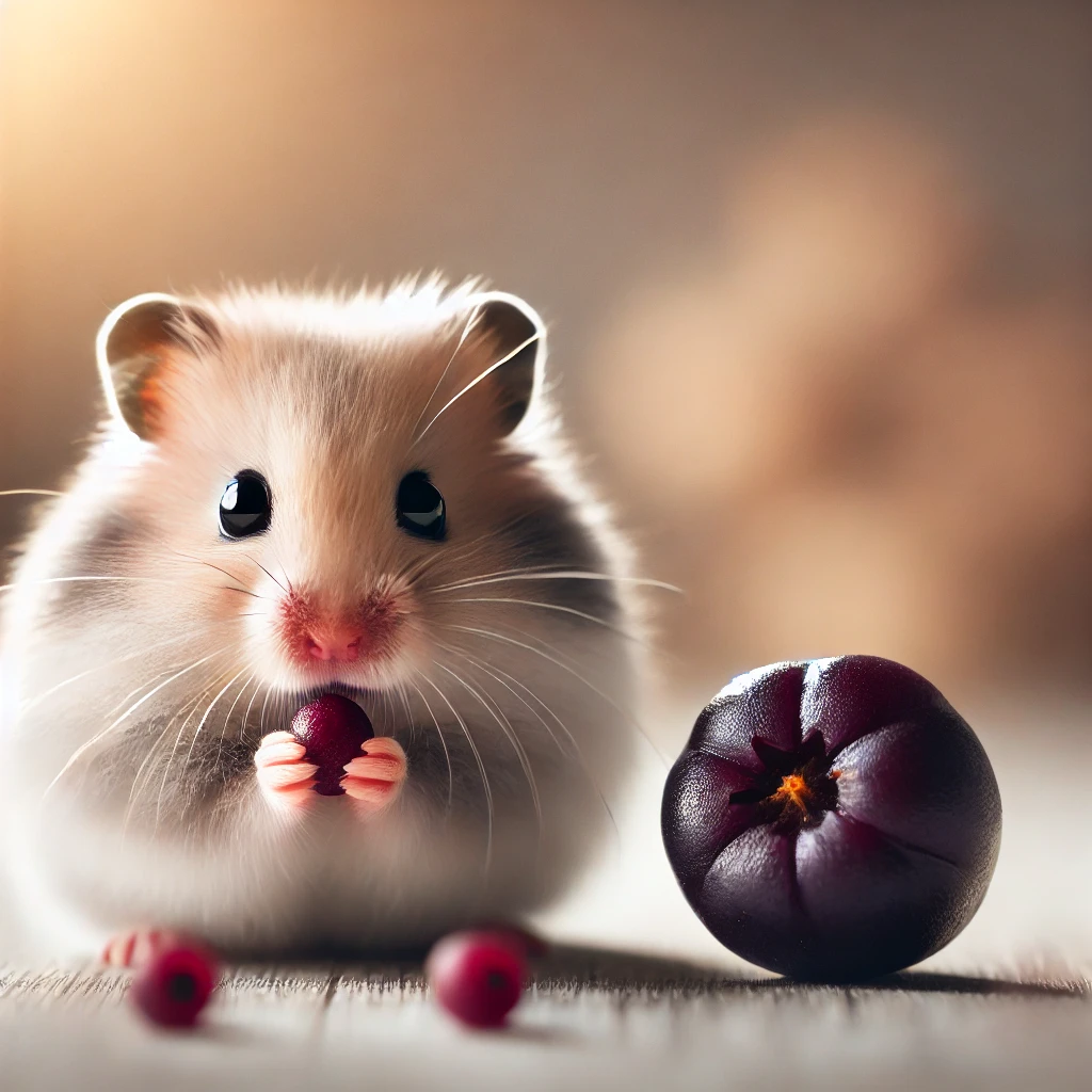 hamster eating Acai