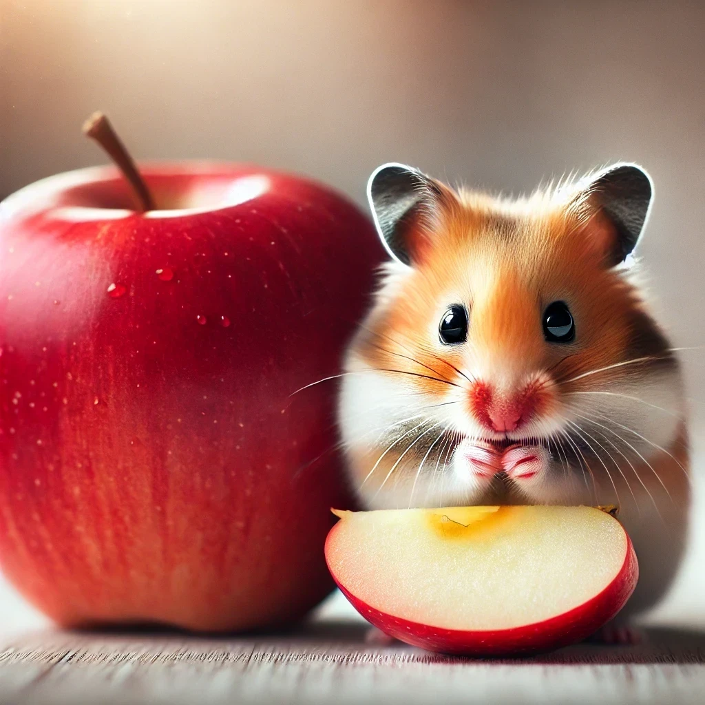 hamster eating Apple