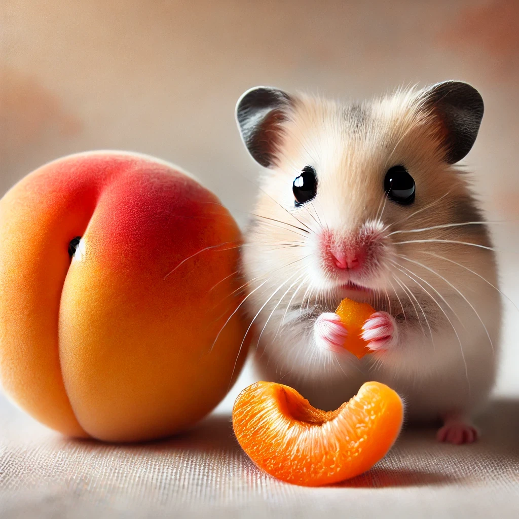 hamster eating Apricot