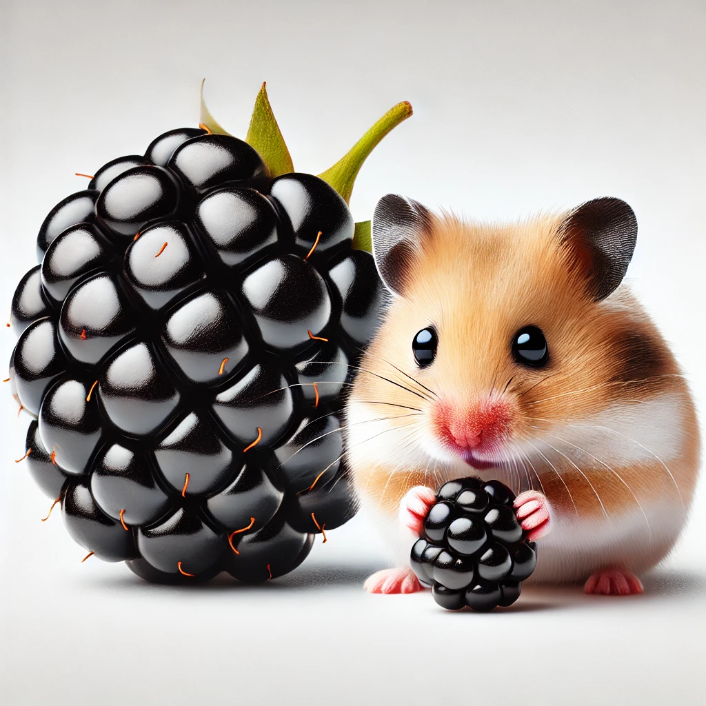 hamster eating Blackberry
