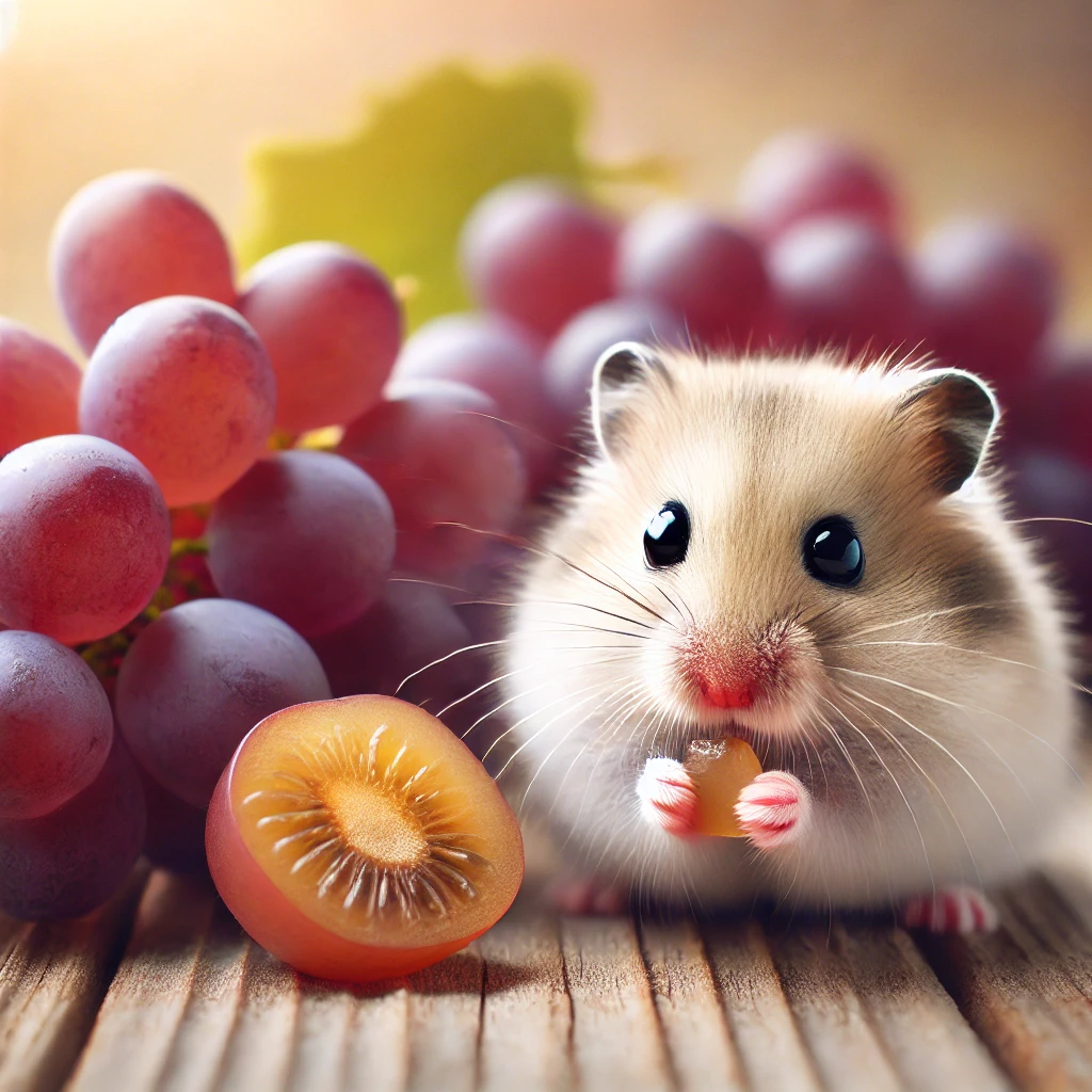hamster eating Grape