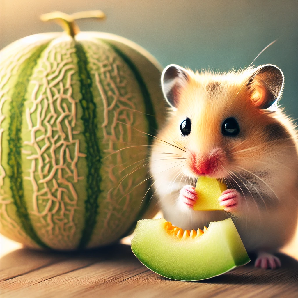 hamster eating Honeydew Melon