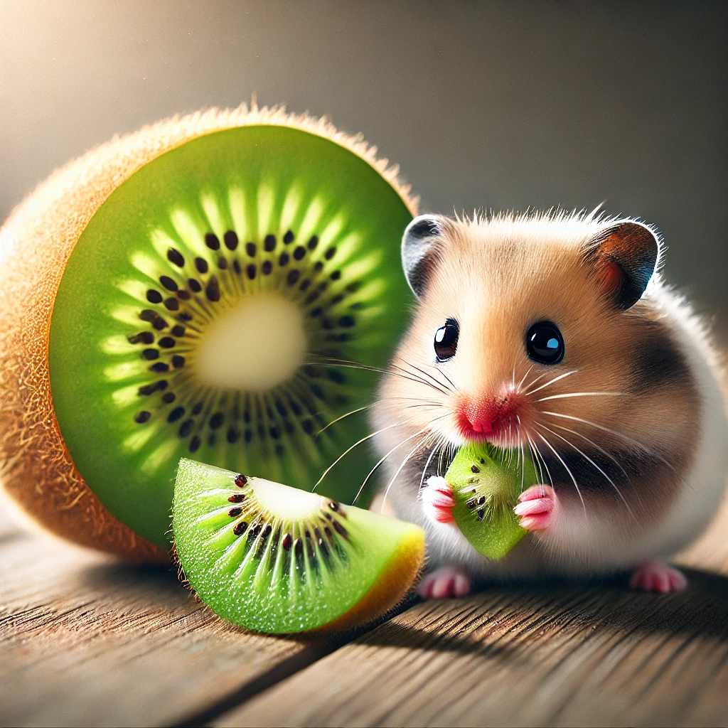 hamster eating Kiwi