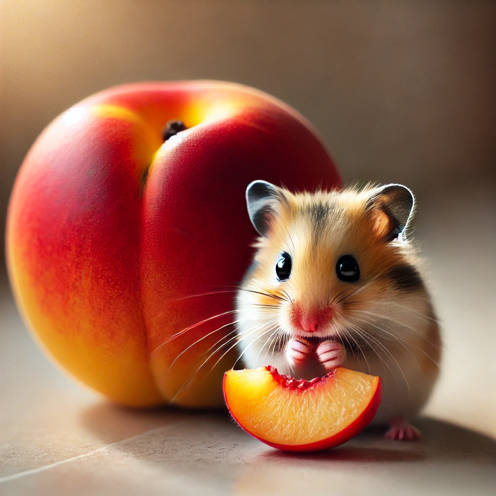 hamster eating Nectarine