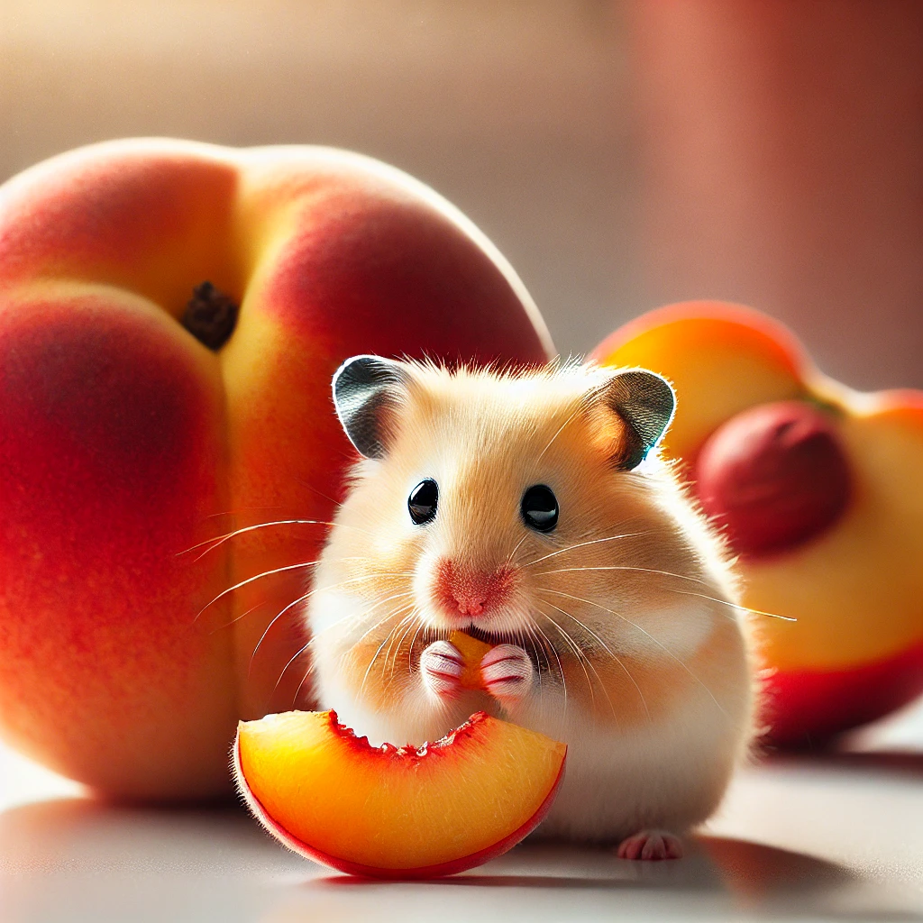 hamster eating Peach