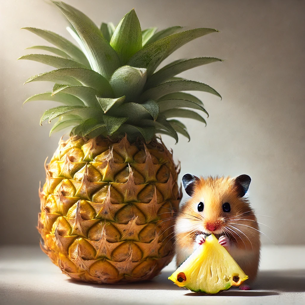 hamster eating Pineapple