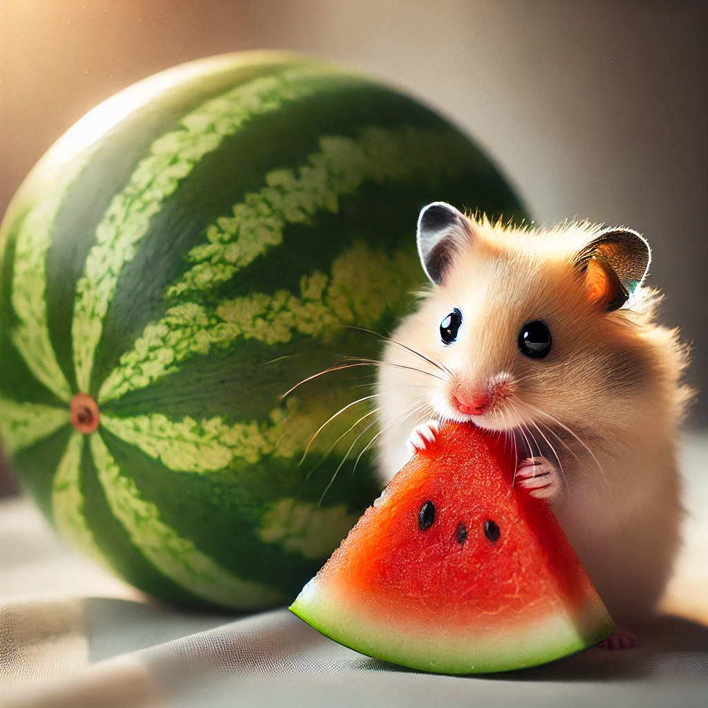 hamster eating Watermelon