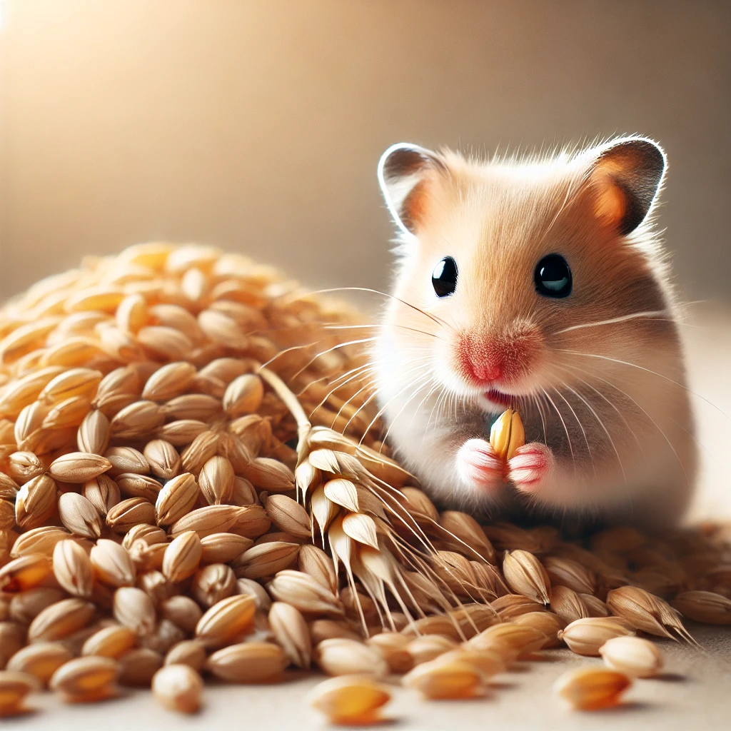 hamster eating Barley