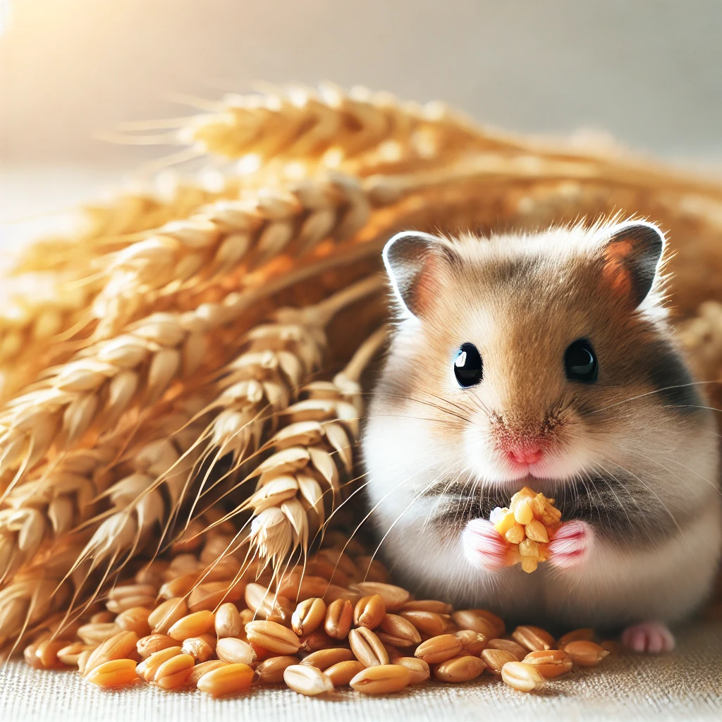 hamster eating Wheat