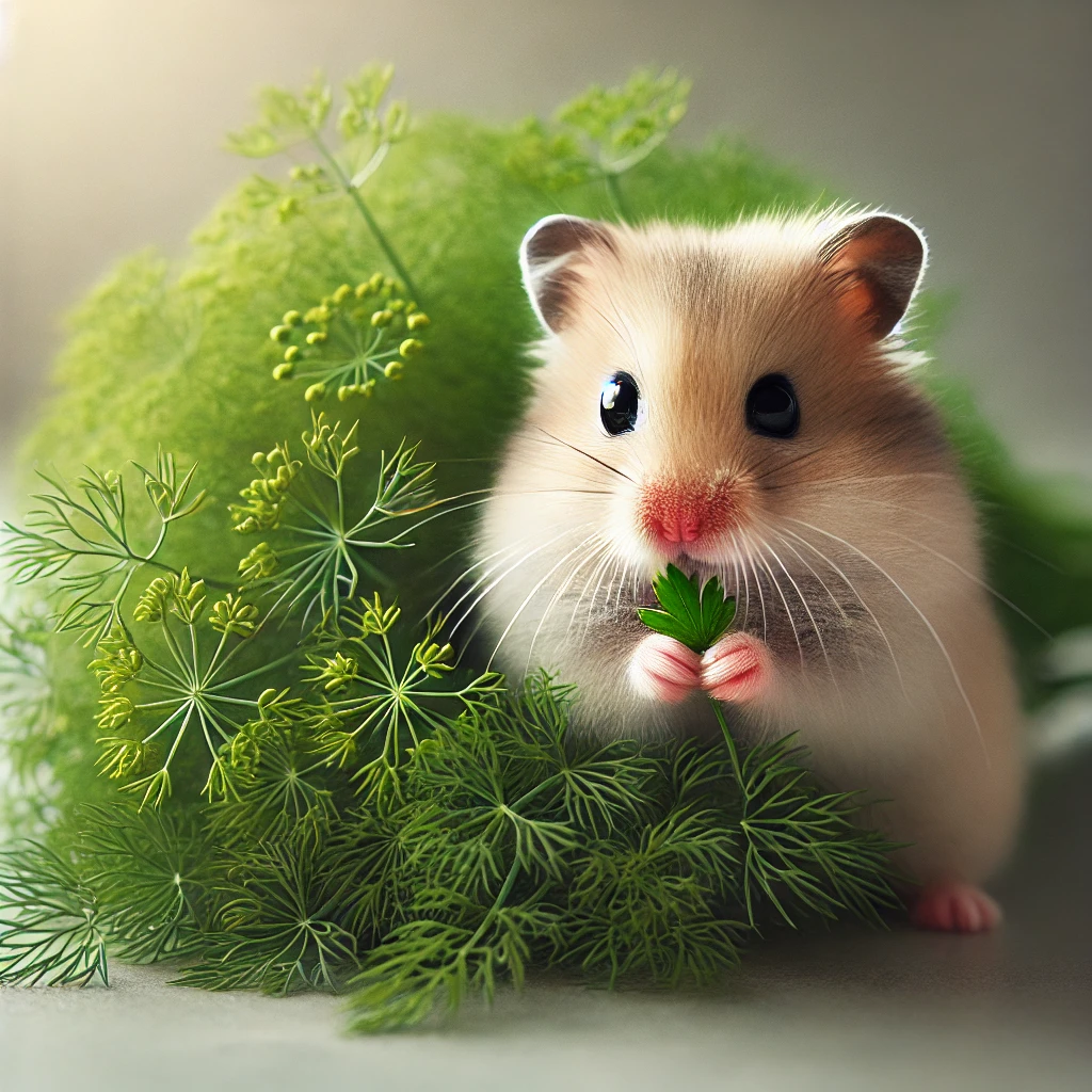 hamster eating Dill