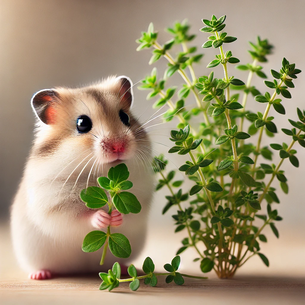 hamster eating Thyme