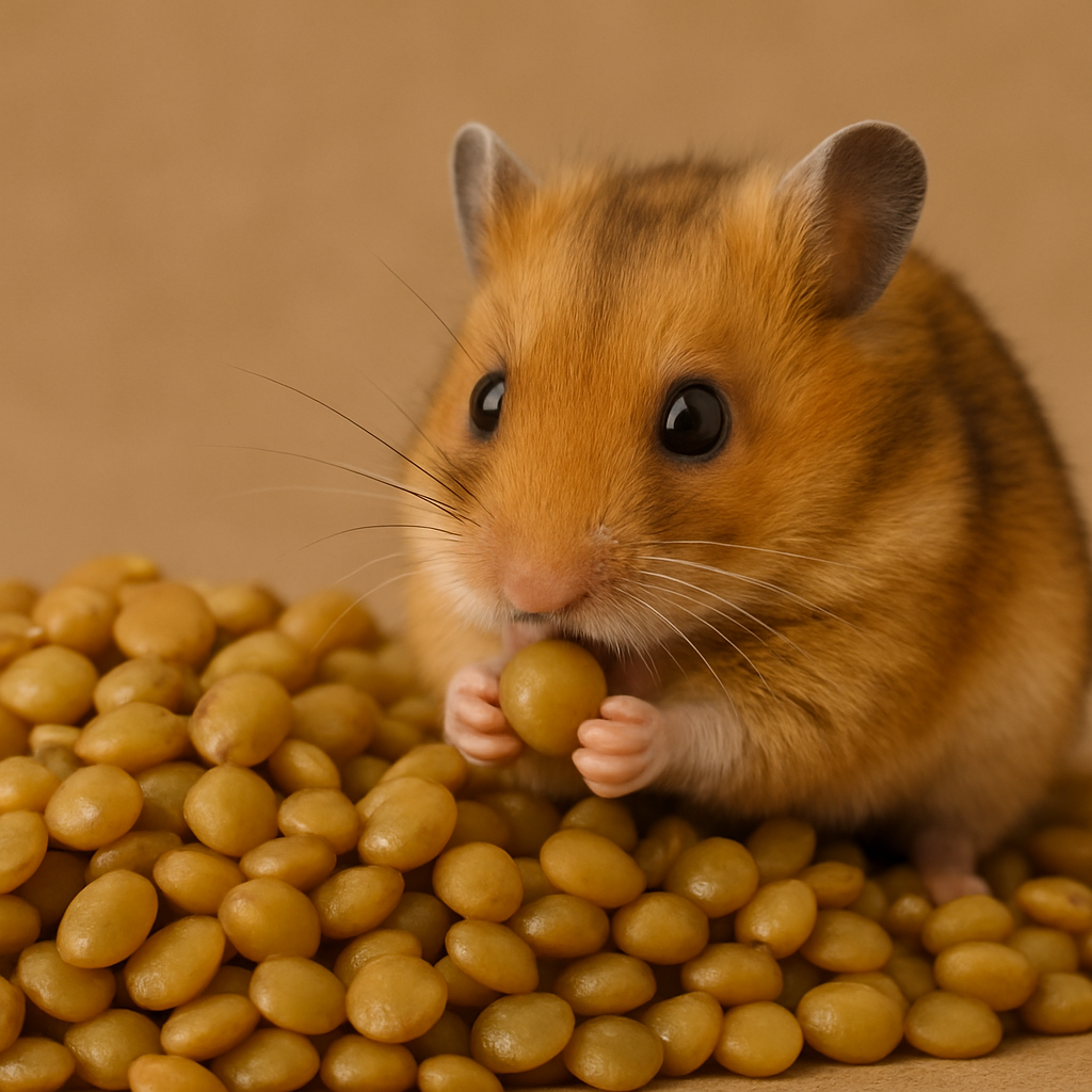 hamster eating Lentils