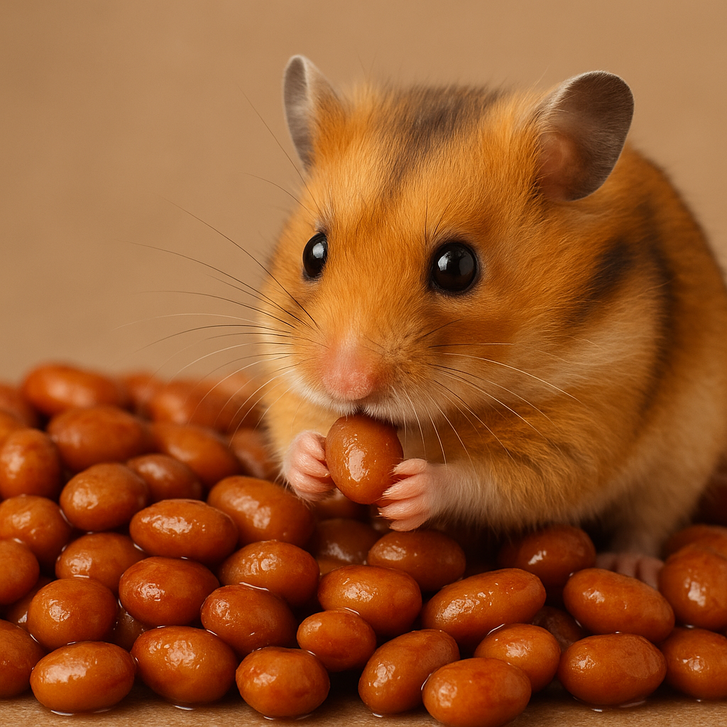 hamster eating Pinto Beans