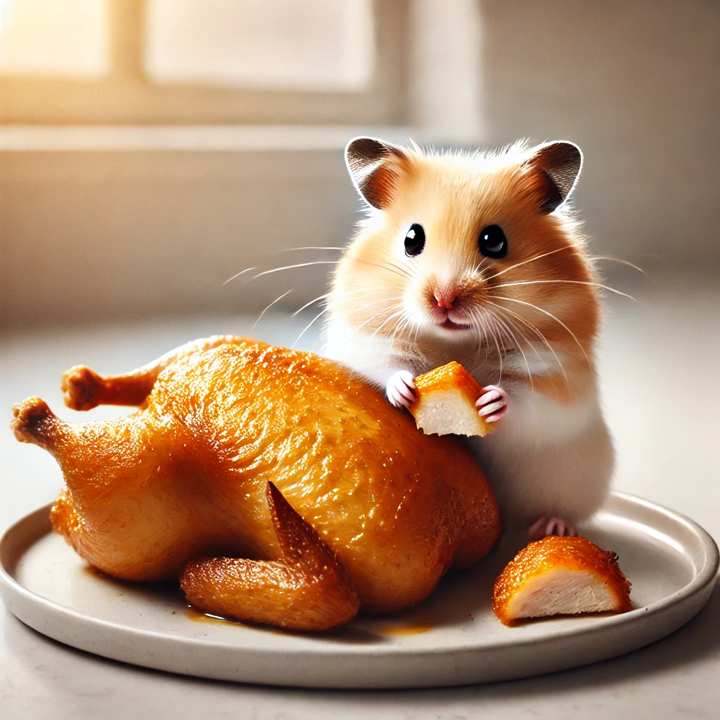 hamster eating Chicken