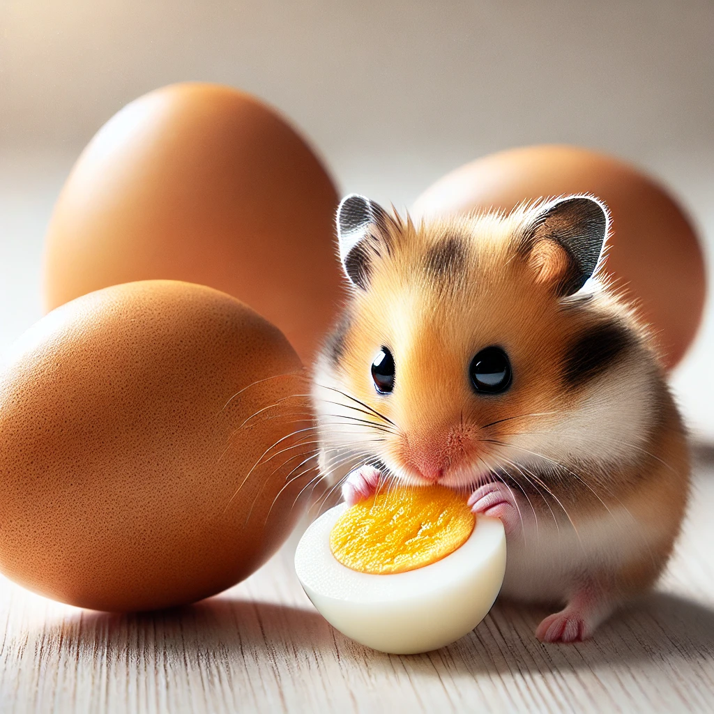 hamster eating Egg