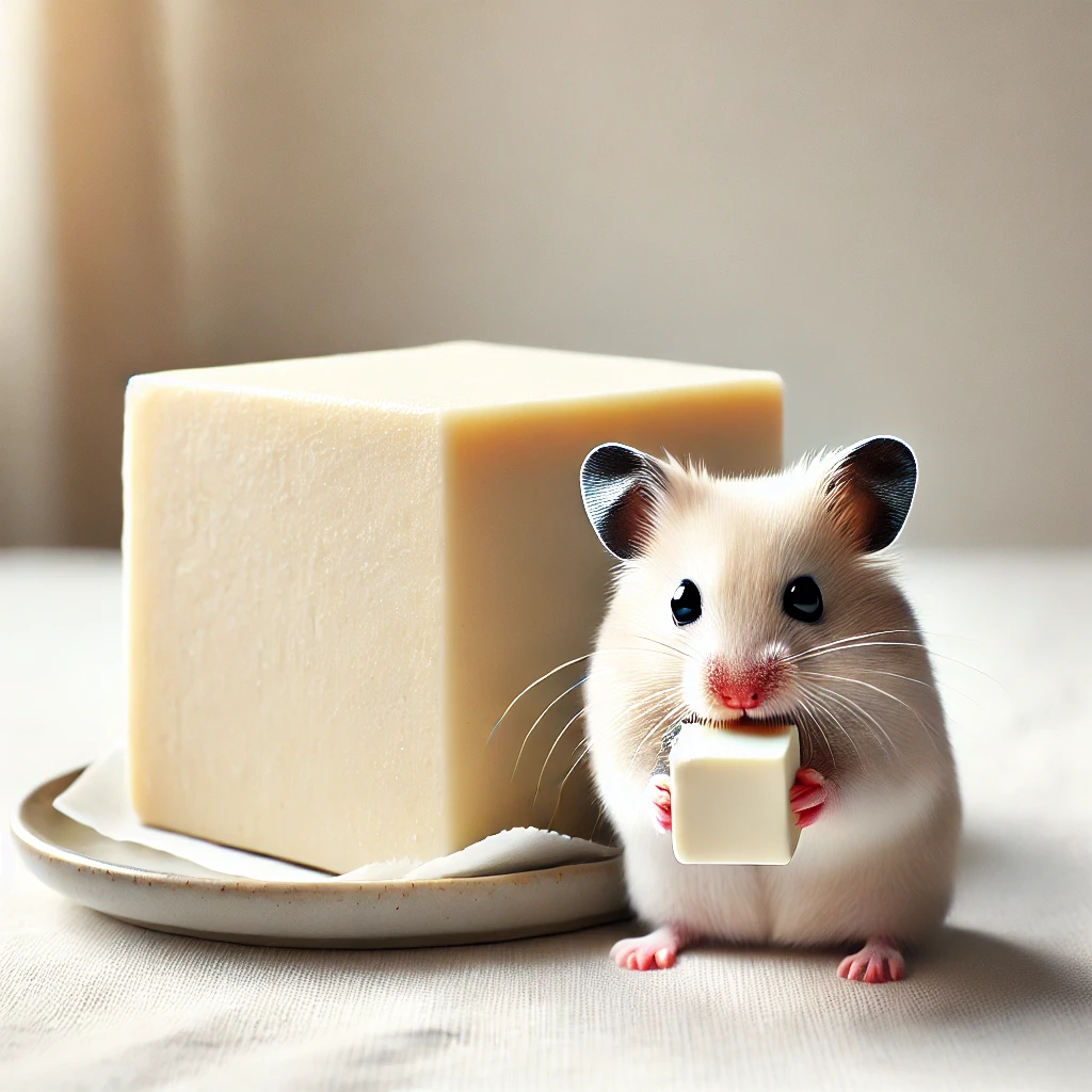 hamster eating Tofu