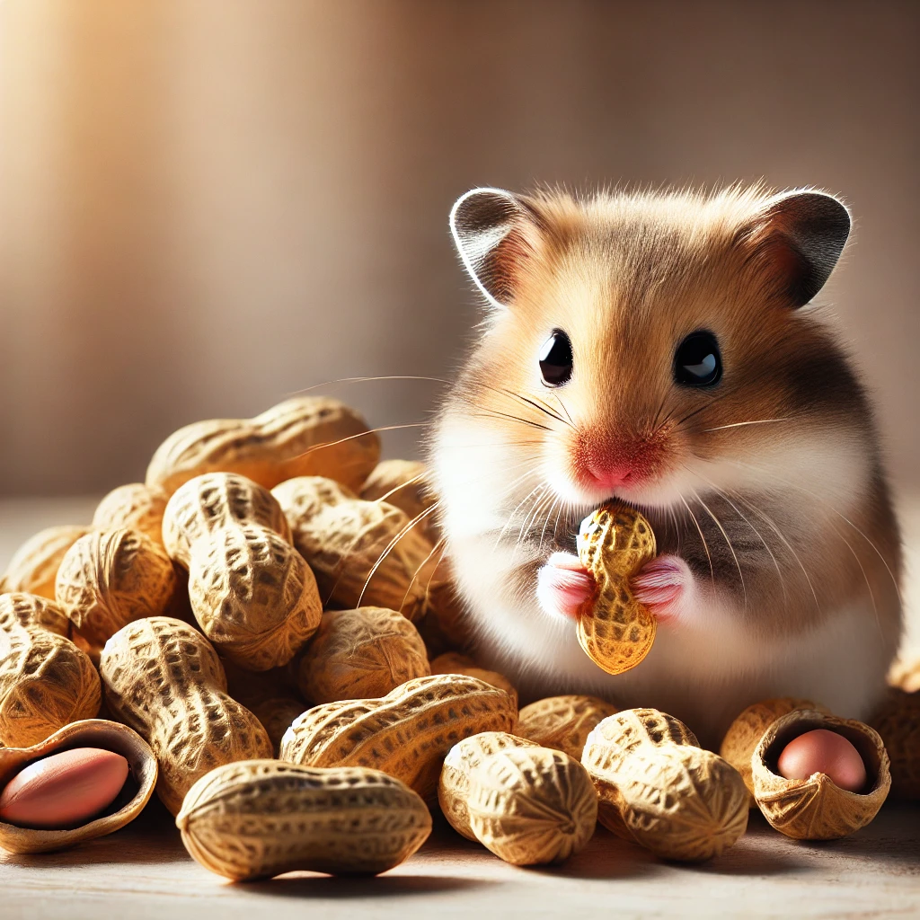 hamster eating Peanuts