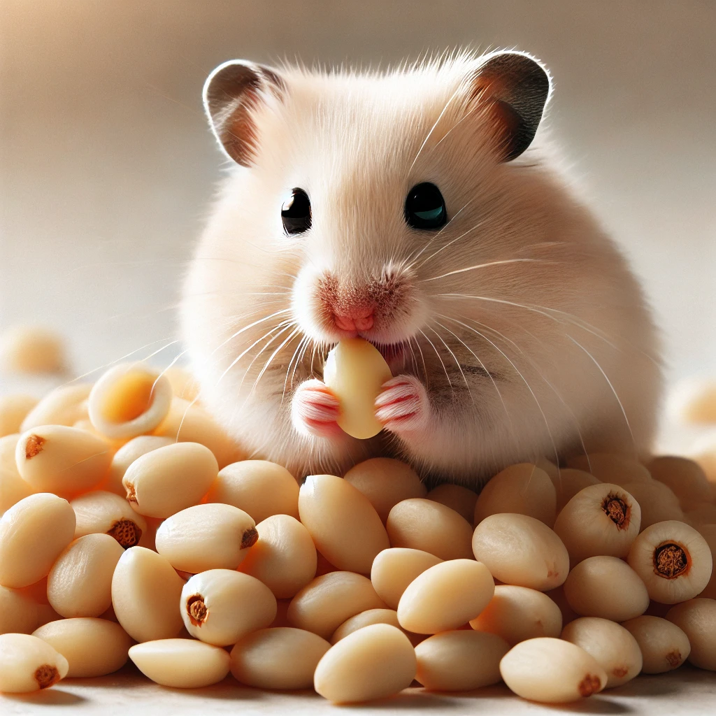 hamster eating Pine Nuts