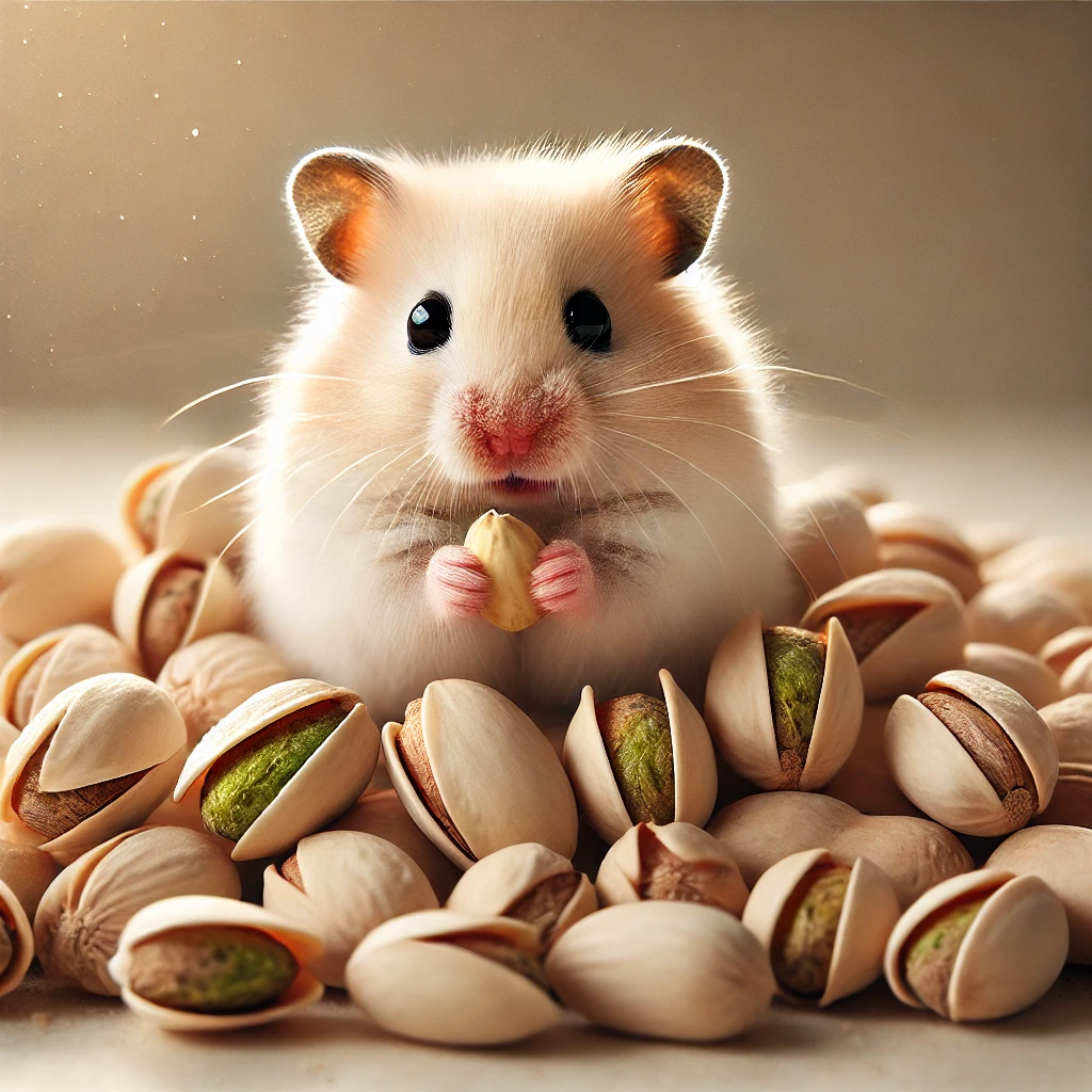 hamster eating Pistachios