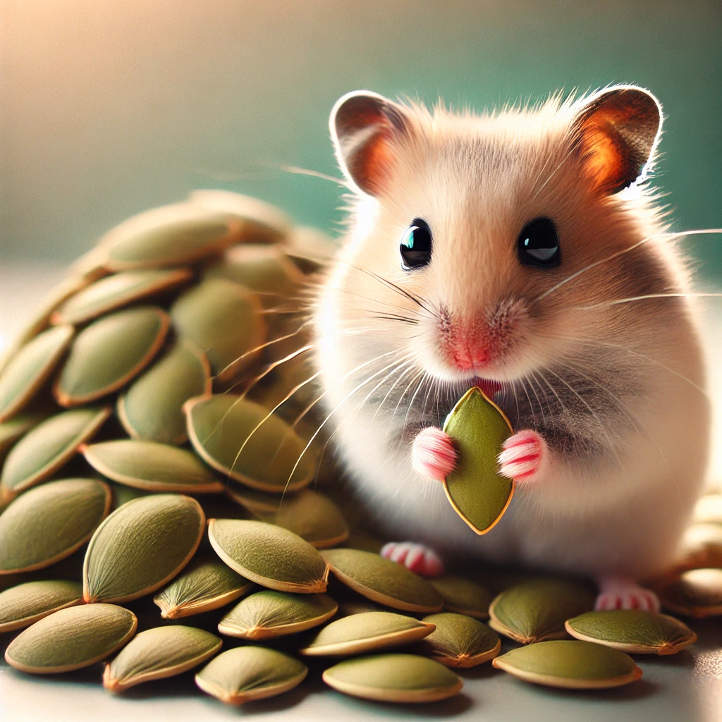 hamster eating Pumpkin Seeds
