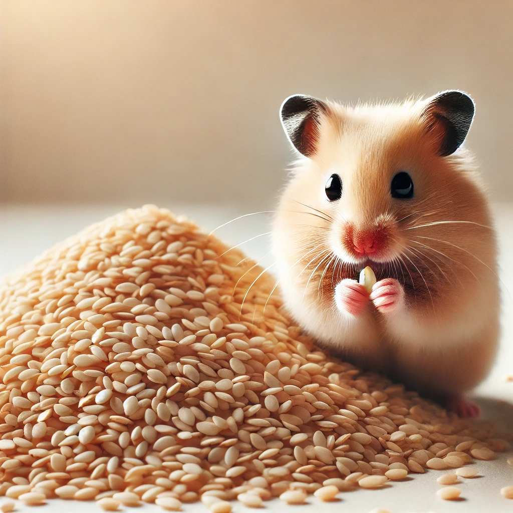 hamster eating Sesame Seeds