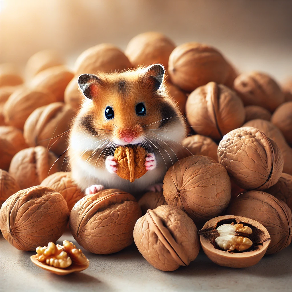 hamster eating Walnuts