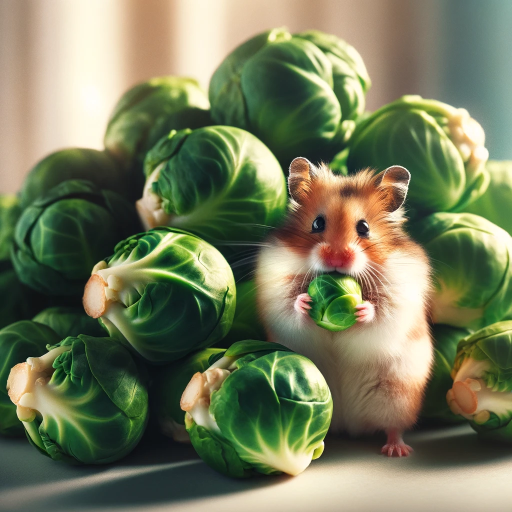 hamster eating Brussels Sprouts