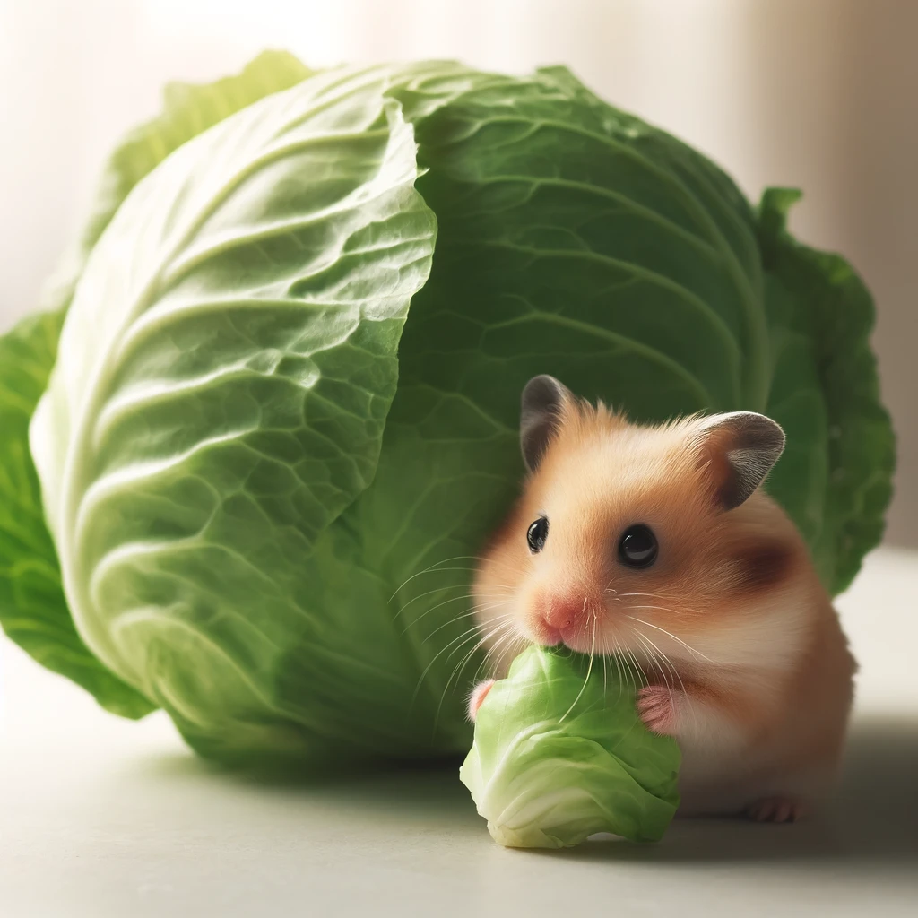 hamster eating Cabbage