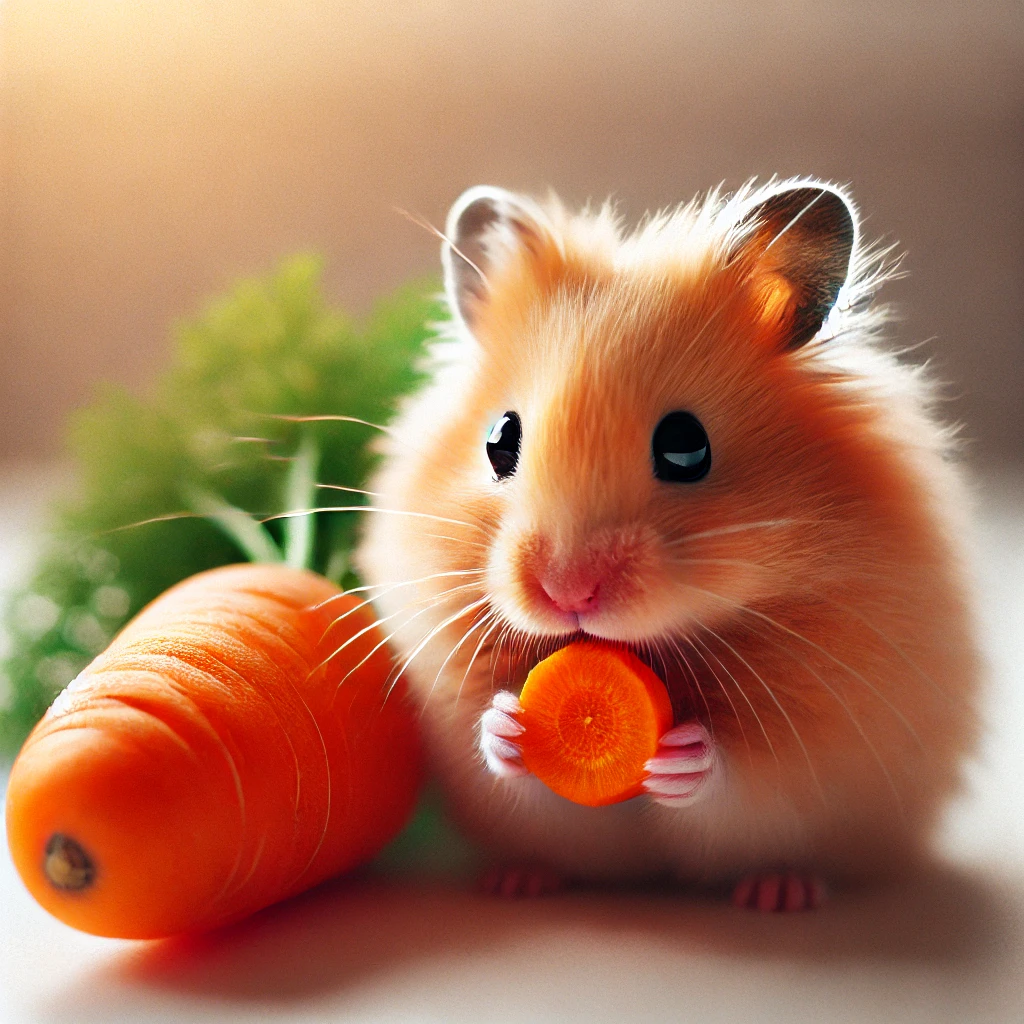 hamster eating Carrot