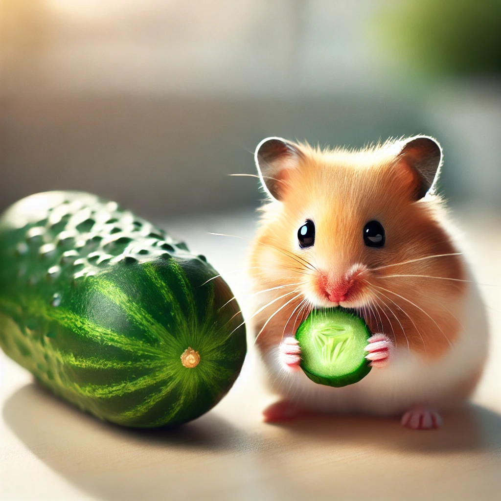 hamster eating Cucumber