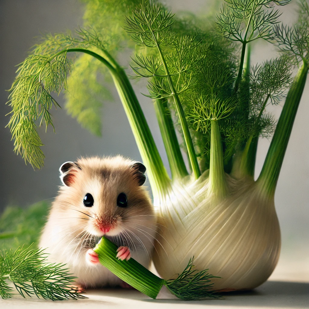 hamster eating Fennel