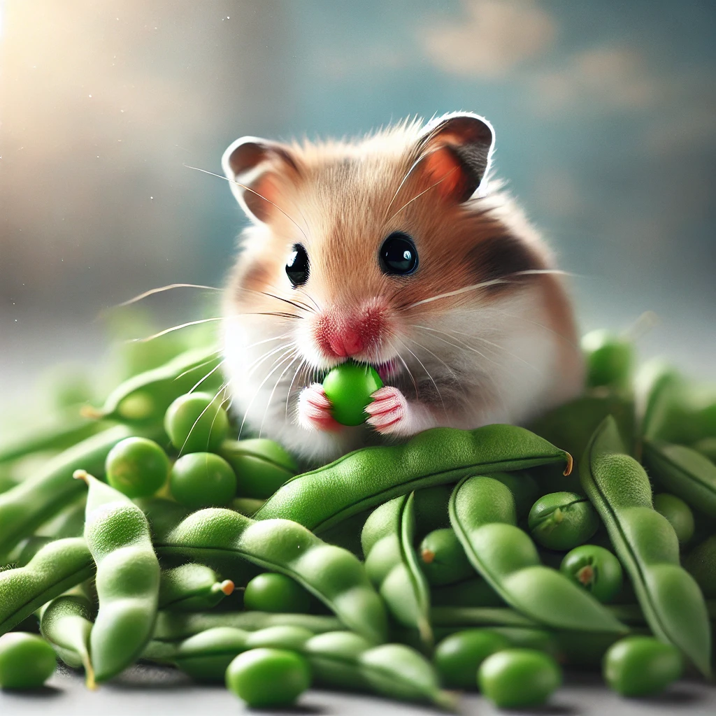 hamster eating Green Beans