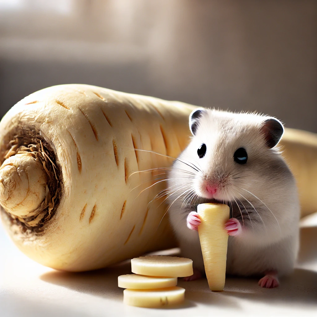hamster eating Parsnip