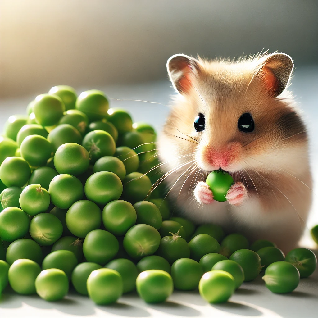 hamster eating Peas