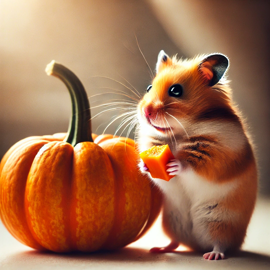 hamster eating Pumpkin
