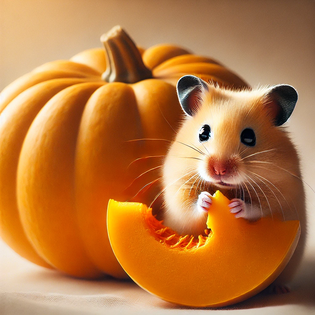 hamster eating Squash