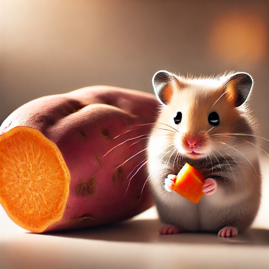 hamster eating Sweet Potato