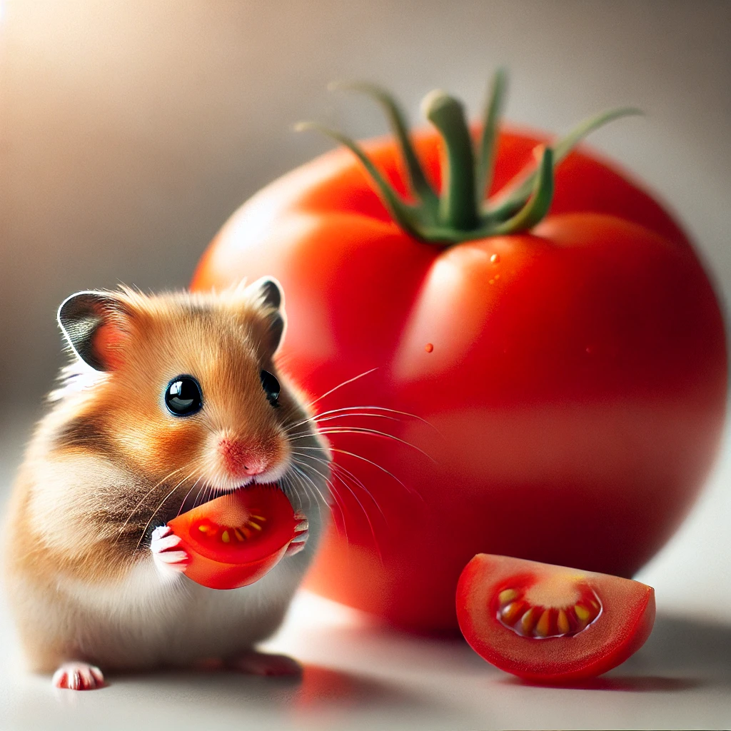 hamster eating Tomato